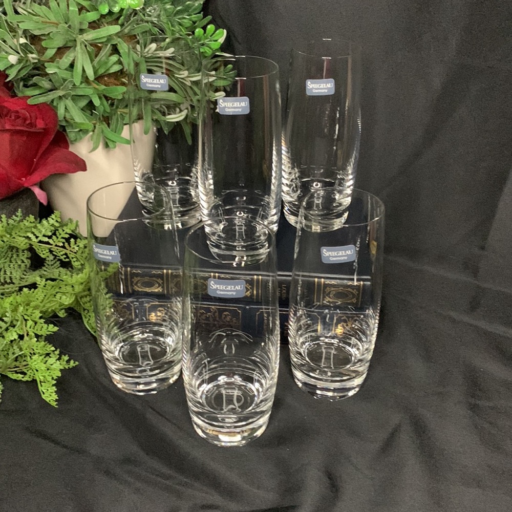 Beautiful set of 6 SPIEGELAU GERMANY lead free Vino Grande Highball glasses